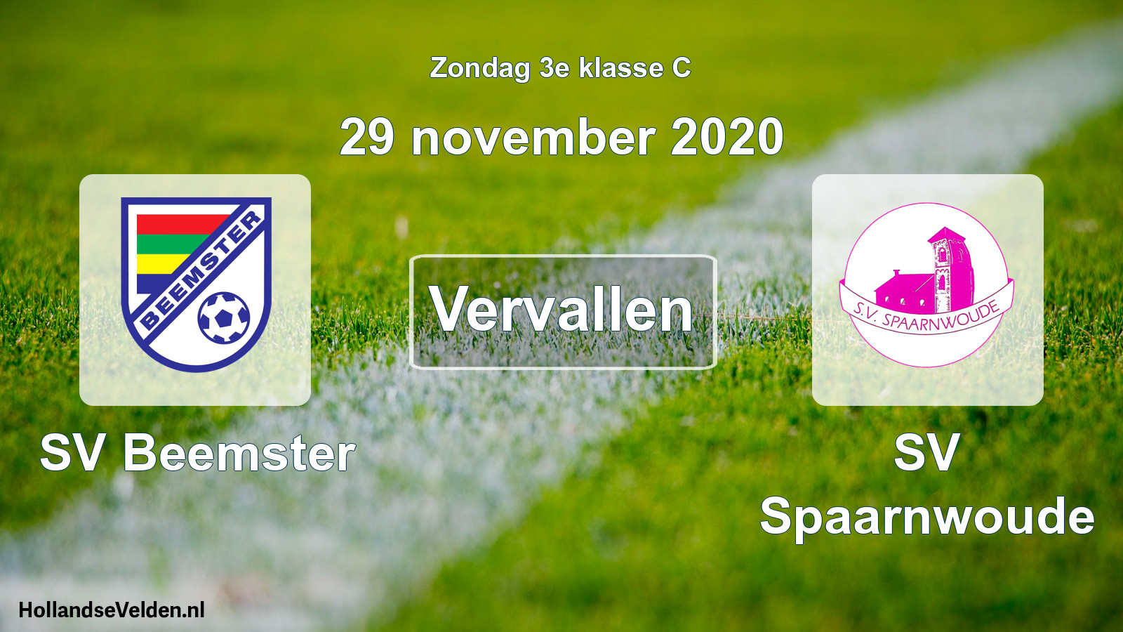 Scheduled Match: SV Beemster - SV Spaarnwoude (29 November 2020)