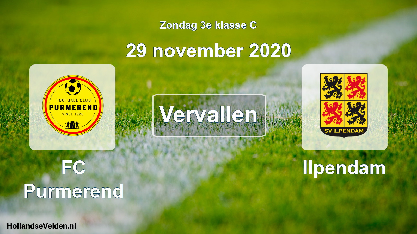 Scheduled Match: FC Purmerend - Ilpendam (29 November 2020)