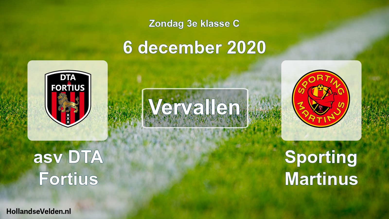 Scheduled Match: asv DTA Fortius - Sporting Martinus (6 December 2020)