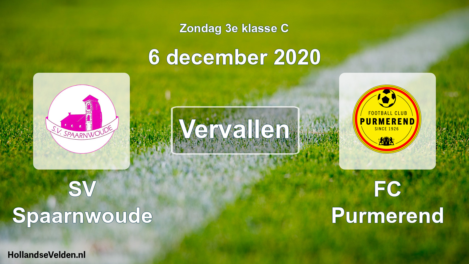 Scheduled Match: SV Spaarnwoude - FC Purmerend (6 December 2020)