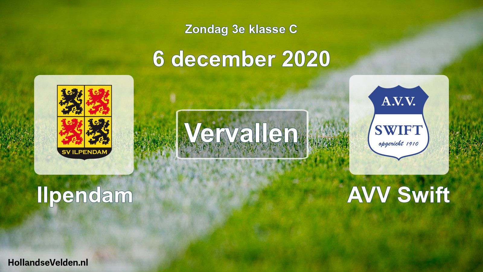 Scheduled Match: Ilpendam - AVV Swift (6 December 2020)