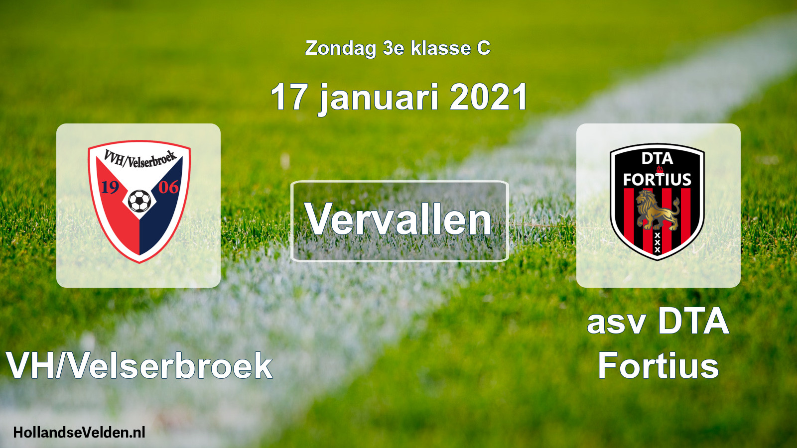 Scheduled Match: VVH/Velserbroek - asv DTA Fortius (17 January 2021)