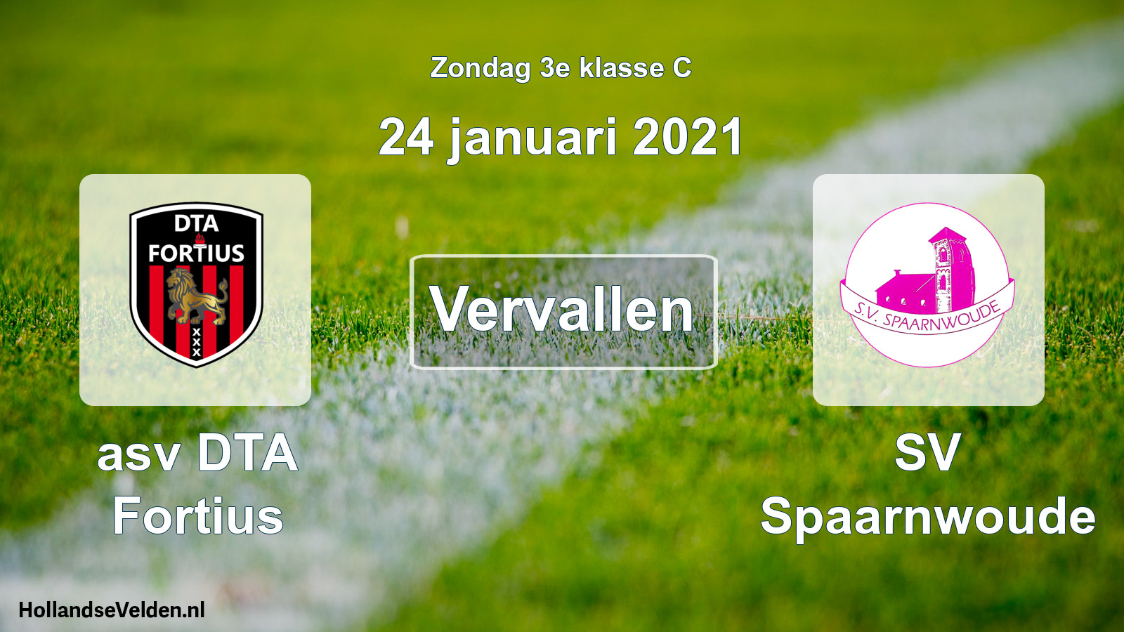 Scheduled Match: asv DTA Fortius - SV Spaarnwoude (24 January 2021)