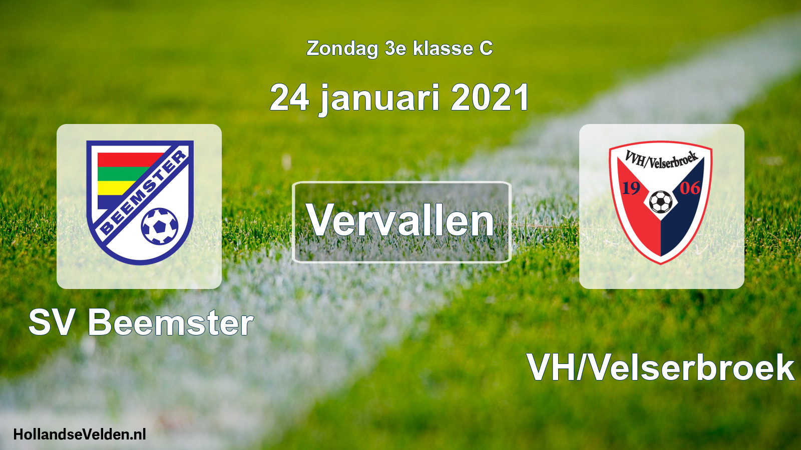 Scheduled Match: SV Beemster - VVH/Velserbroek (24 January 2021)