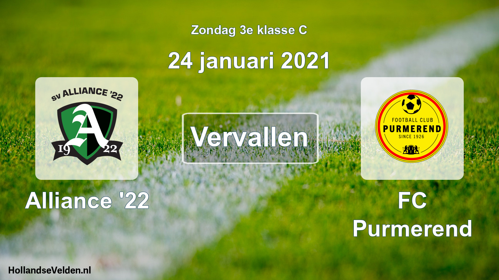 Scheduled Match: Alliance '22 - FC Purmerend (24 January 2021)