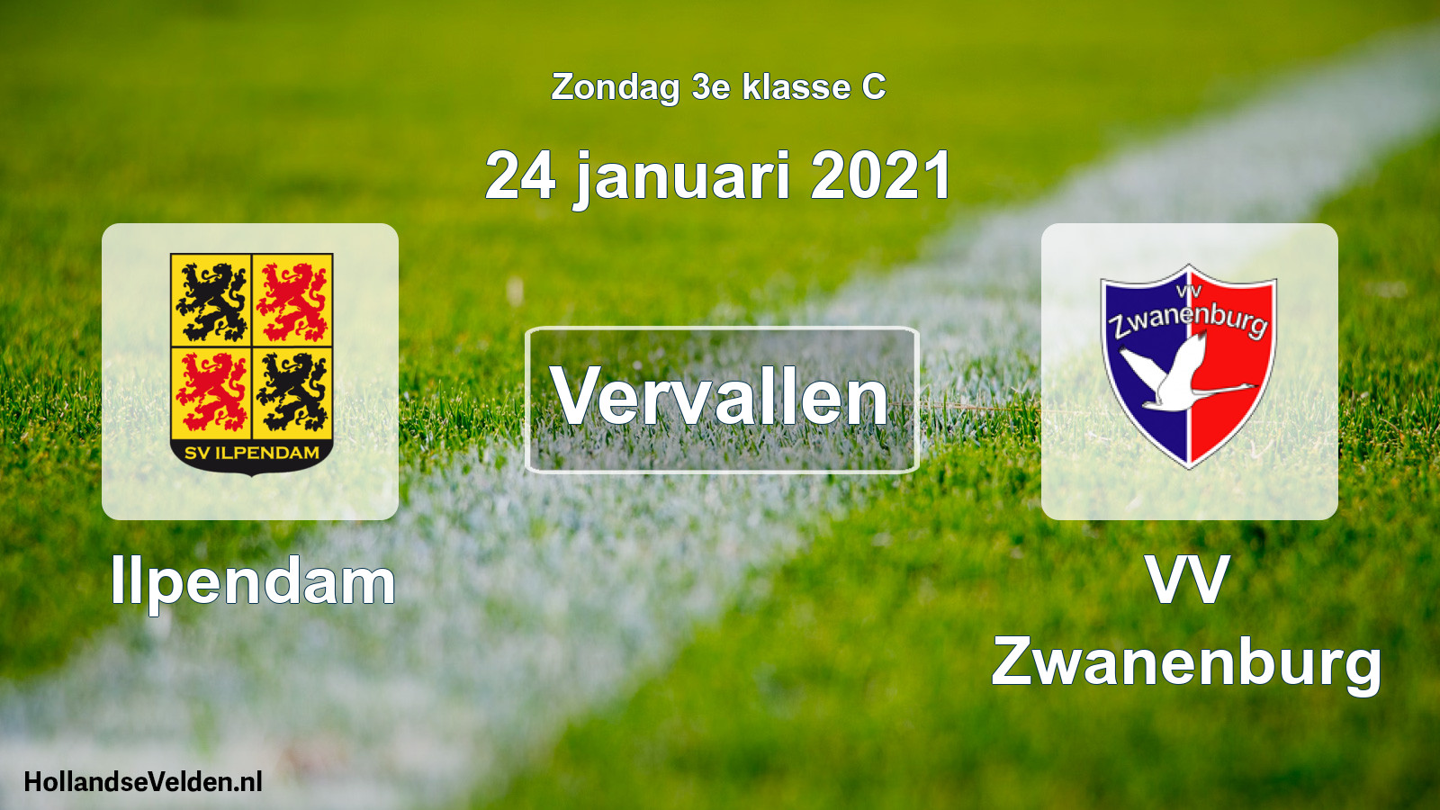 Scheduled Match: Ilpendam - VV Zwanenburg (24 January 2021)