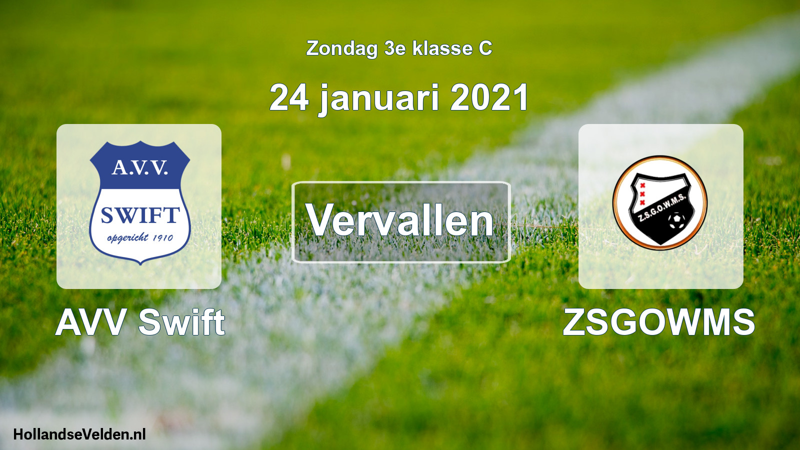 Scheduled Match: AVV Swift - ZSGOWMS (24 January 2021)