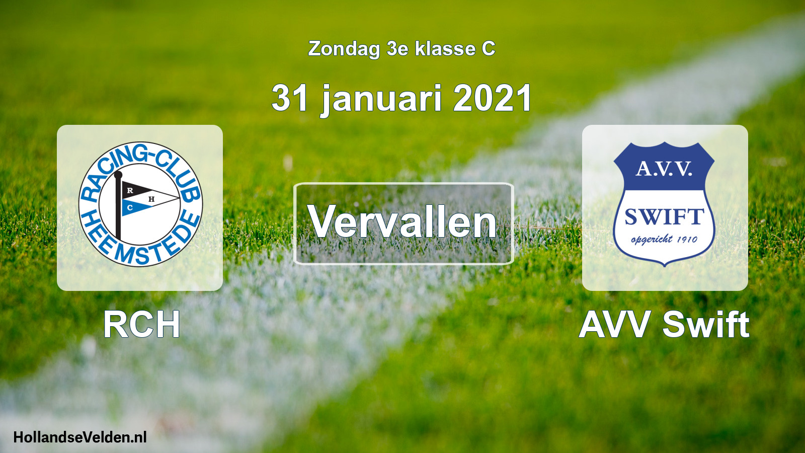 Scheduled Match: RCH - AVV Swift (31 January 2021)