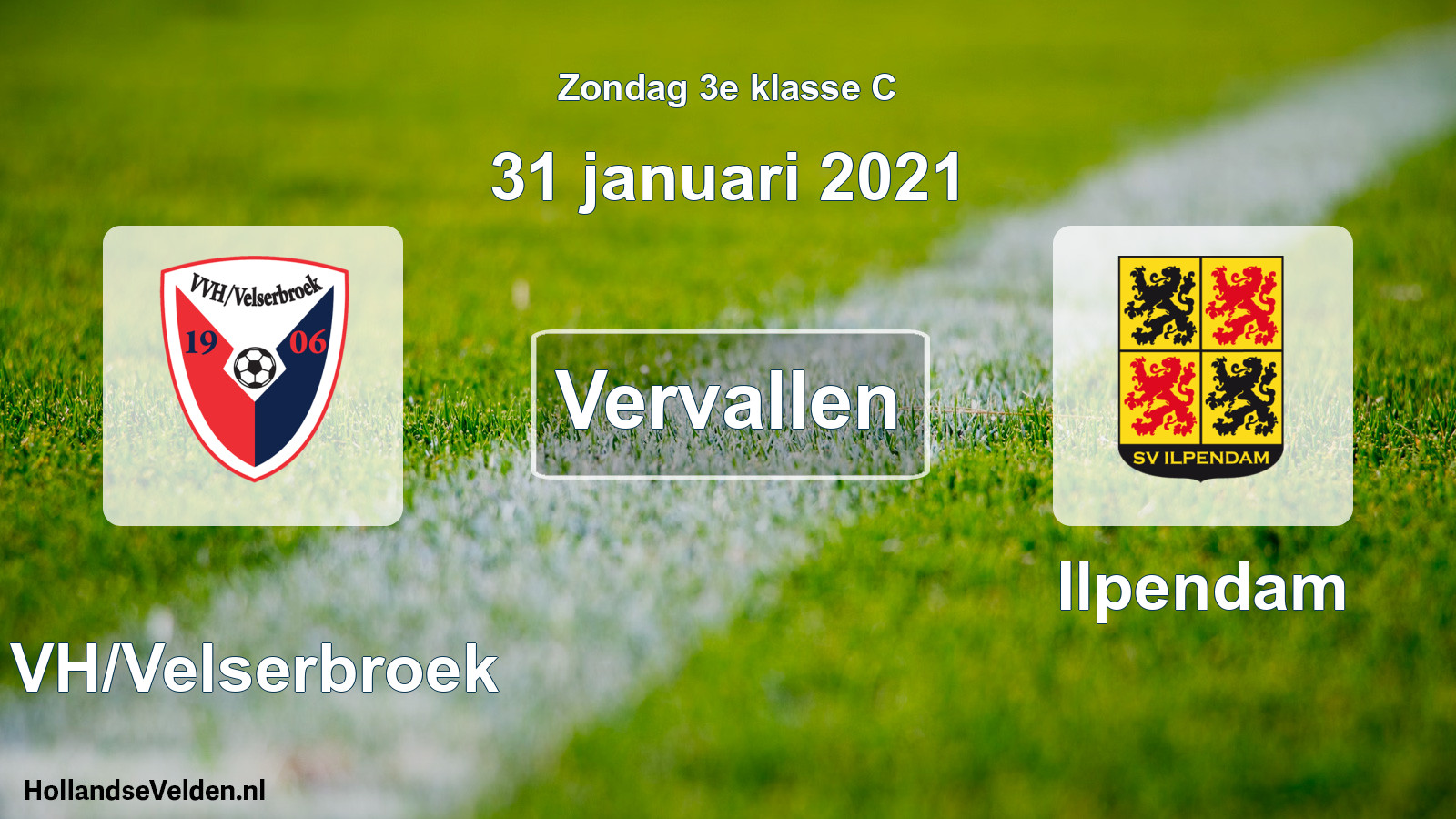 Scheduled Match: VVH/Velserbroek - Ilpendam (31 January 2021)