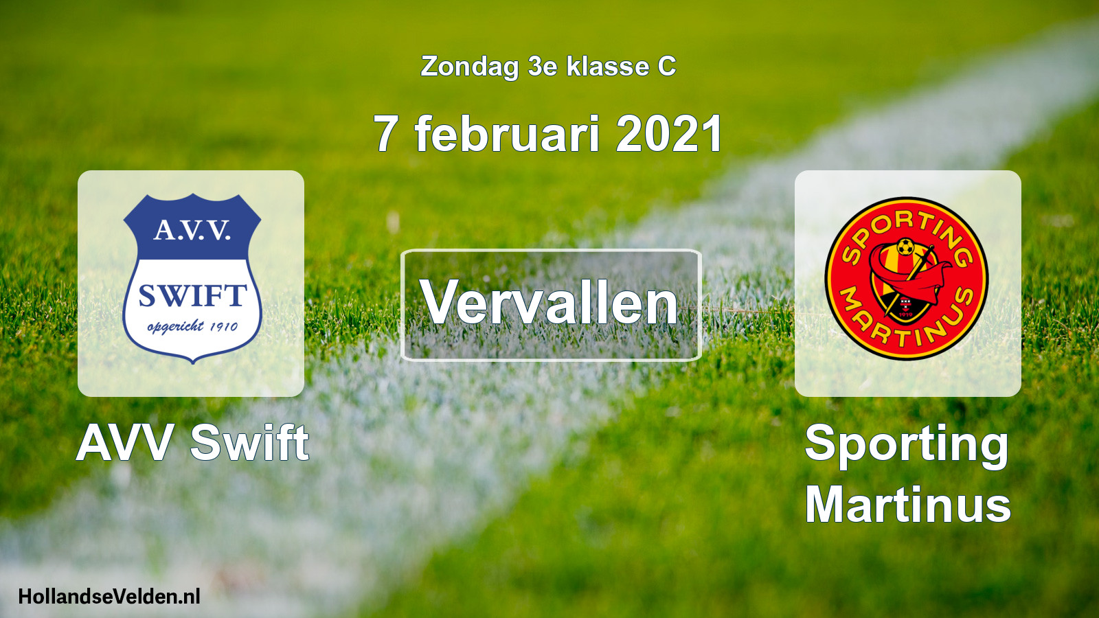 Scheduled Match: AVV Swift - Sporting Martinus (7 February 2021)