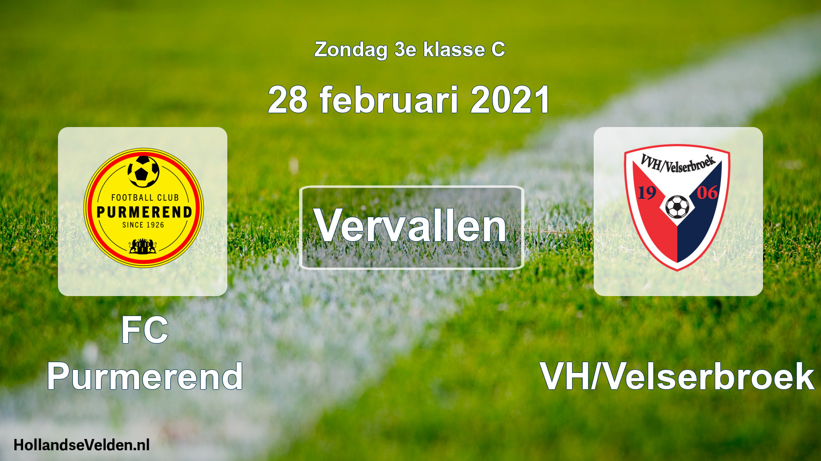 Scheduled Match: FC Purmerend - VVH/Velserbroek (28 February 2021)