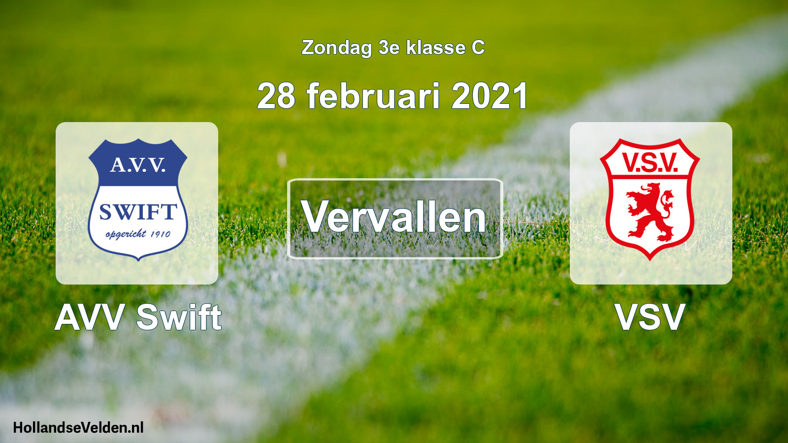 Scheduled Match: AVV Swift - VSV (28 February 2021)