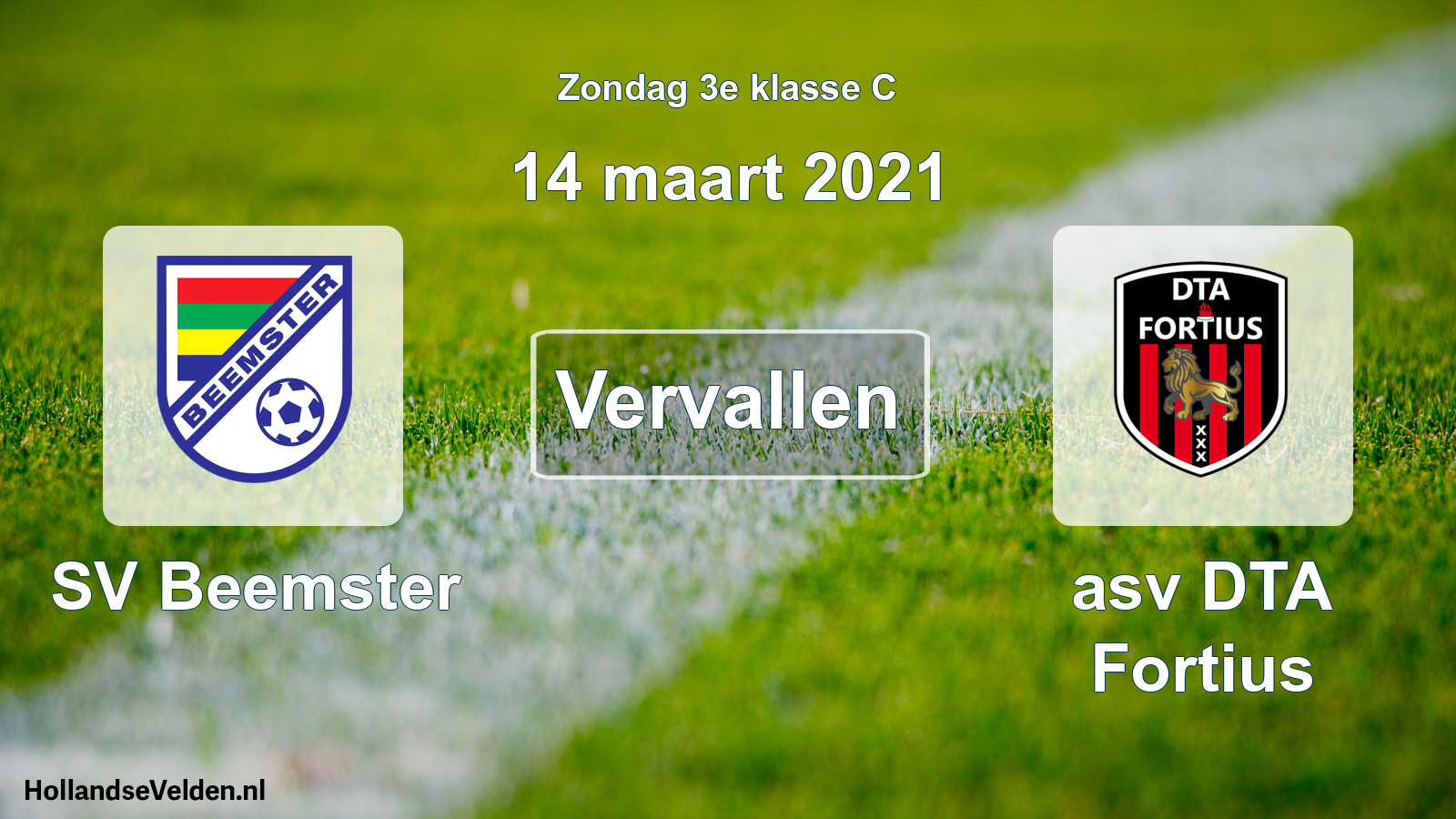 Scheduled Match: SV Beemster - asv DTA Fortius (14 March 2021)