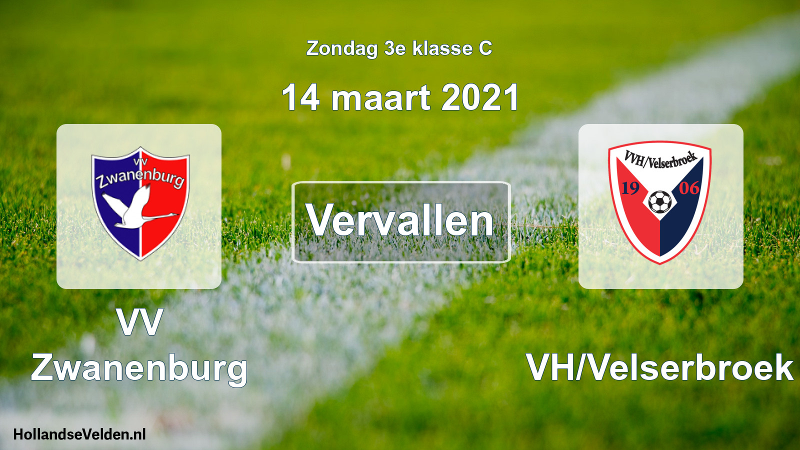 Scheduled Match: VV Zwanenburg - VVH/Velserbroek (14 March 2021)