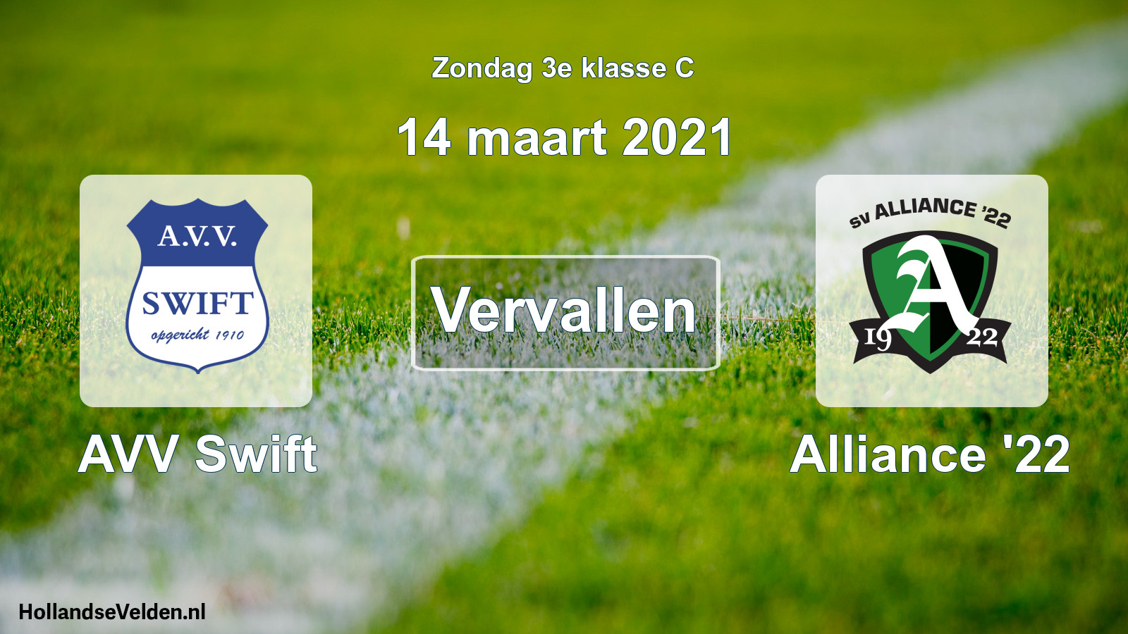 Scheduled Match: AVV Swift - Alliance '22 (14 March 2021)