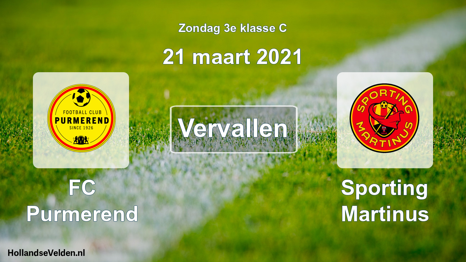 Scheduled Match: FC Purmerend - Sporting Martinus (21 March 2021)