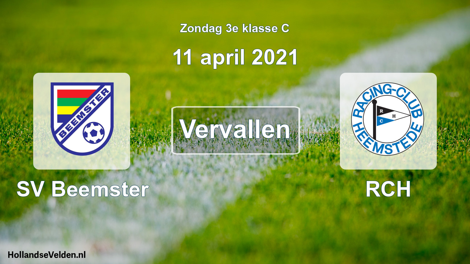 Scheduled Match: SV Beemster - RCH (11 April 2021)