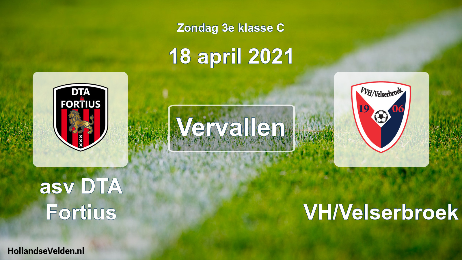 Scheduled Match: asv DTA Fortius - VVH/Velserbroek (18 April 2021)