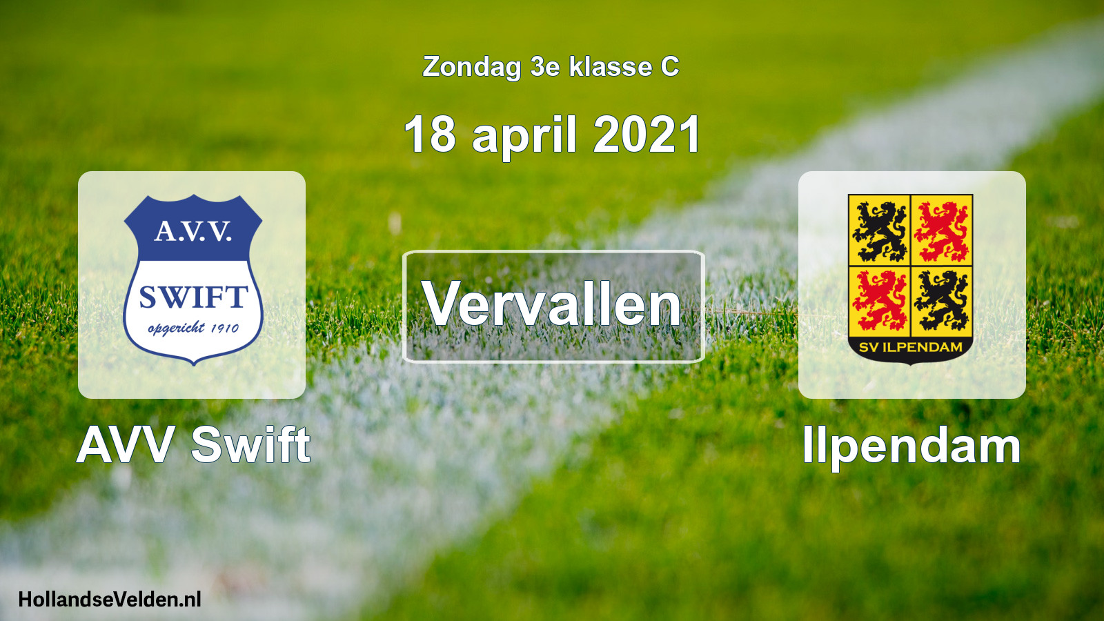 Scheduled Match: AVV Swift - Ilpendam (18 April 2021)