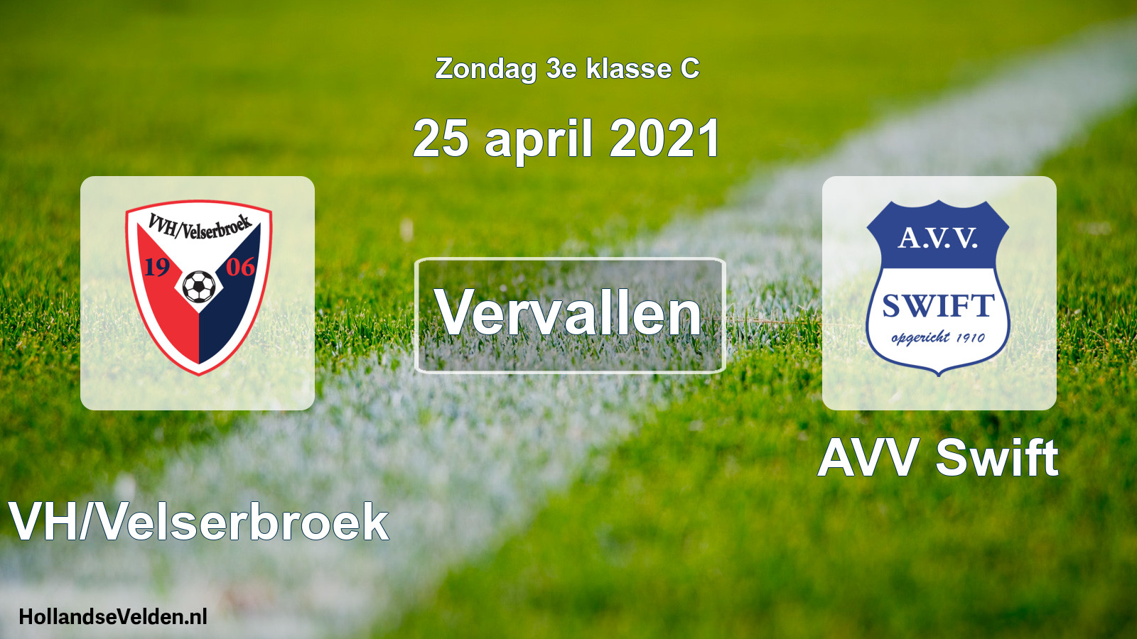 Scheduled Match: VVH/Velserbroek - AVV Swift (25 April 2021)