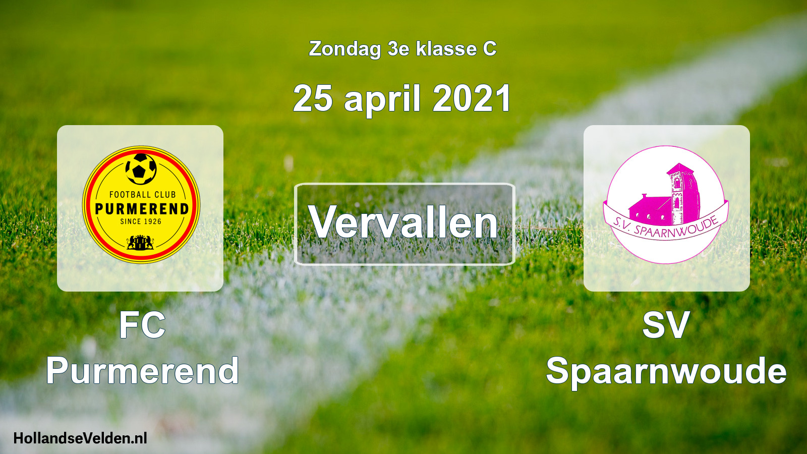 Scheduled Match: FC Purmerend - SV Spaarnwoude (25 April 2021)