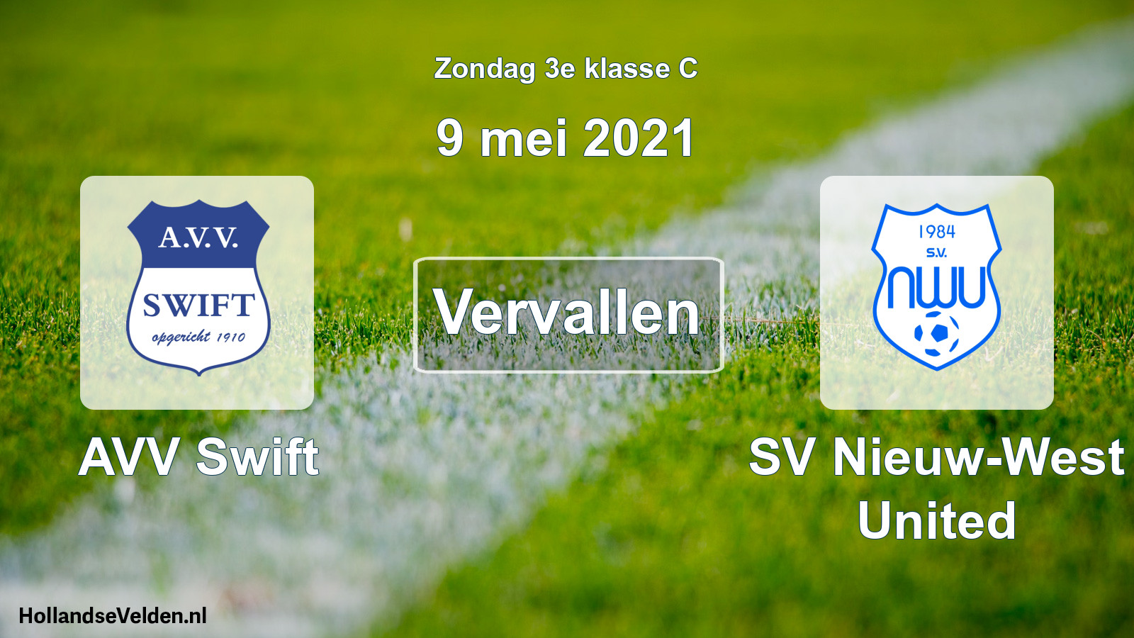 Scheduled Match: AVV Swift - SV Nieuw-West United (9 May 2021)