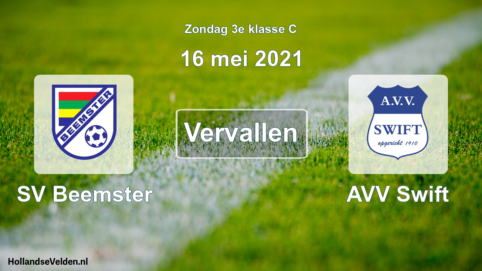 Scheduled Match: SV Beemster - AVV Swift (16 May 2021)