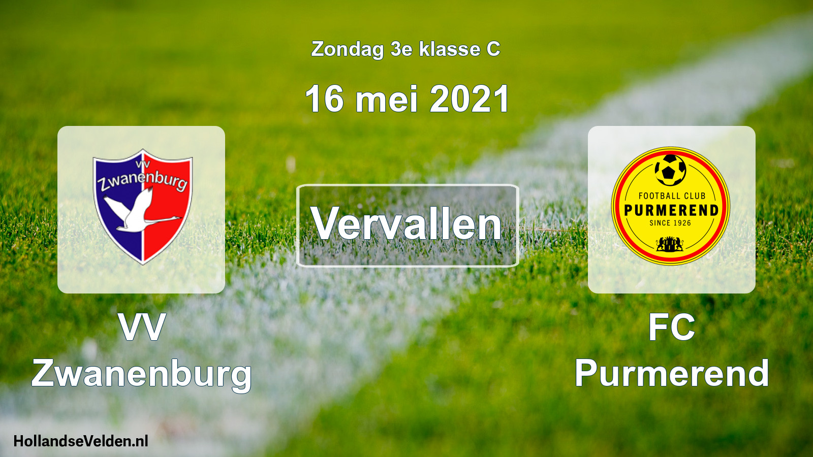 Scheduled Match: VV Zwanenburg - FC Purmerend (16 May 2021)