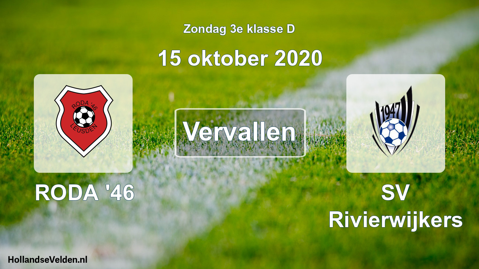 Scheduled Match: RODA '46 - SV Rivierwijkers (15 October 2020)