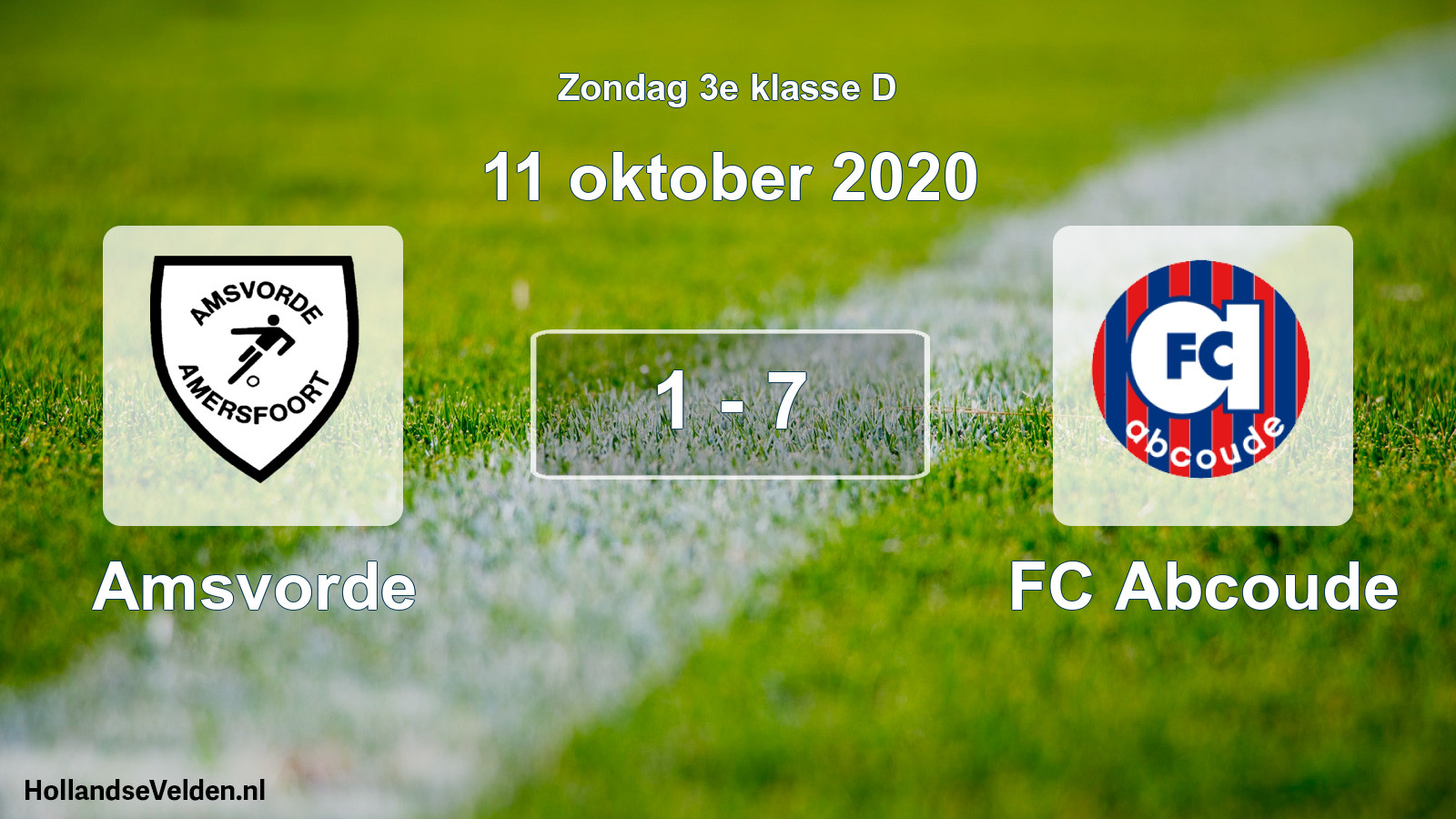 Total number of matches played: Amsvorde - FC Abcoude 1 - 7 (11 October 2020)