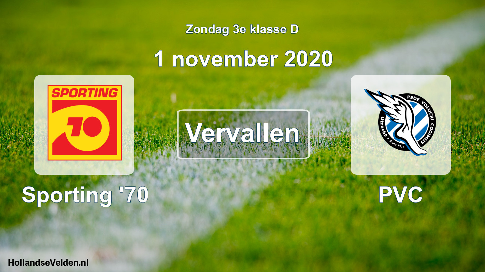 Scheduled Match: Sporting '70 - PVC (1 November 2020)