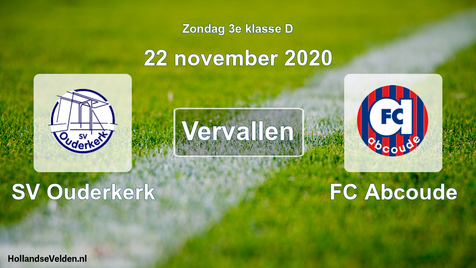 Scheduled Match: SV Ouderkerk - FC Abcoude (22 November 2020)