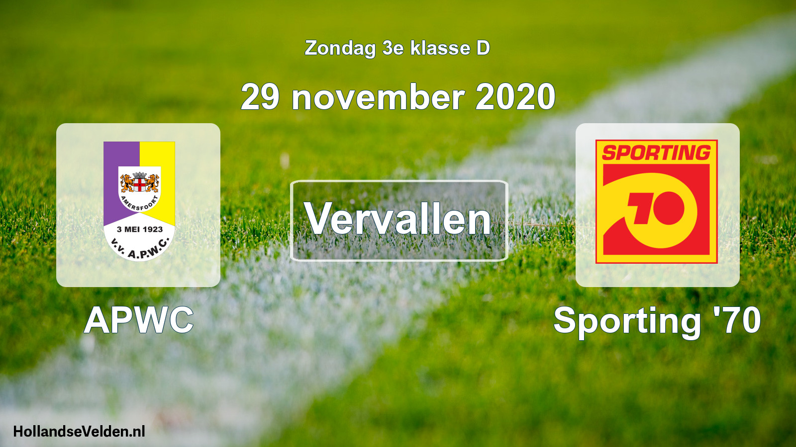 Scheduled Match: APWC - Sporting '70 (29 November 2020)