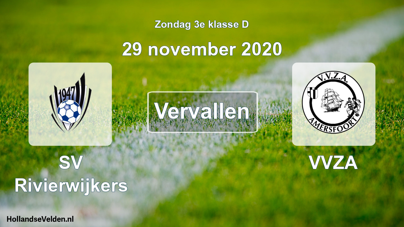 Scheduled Match: SV Rivierwijkers - VVZA (29 November 2020)