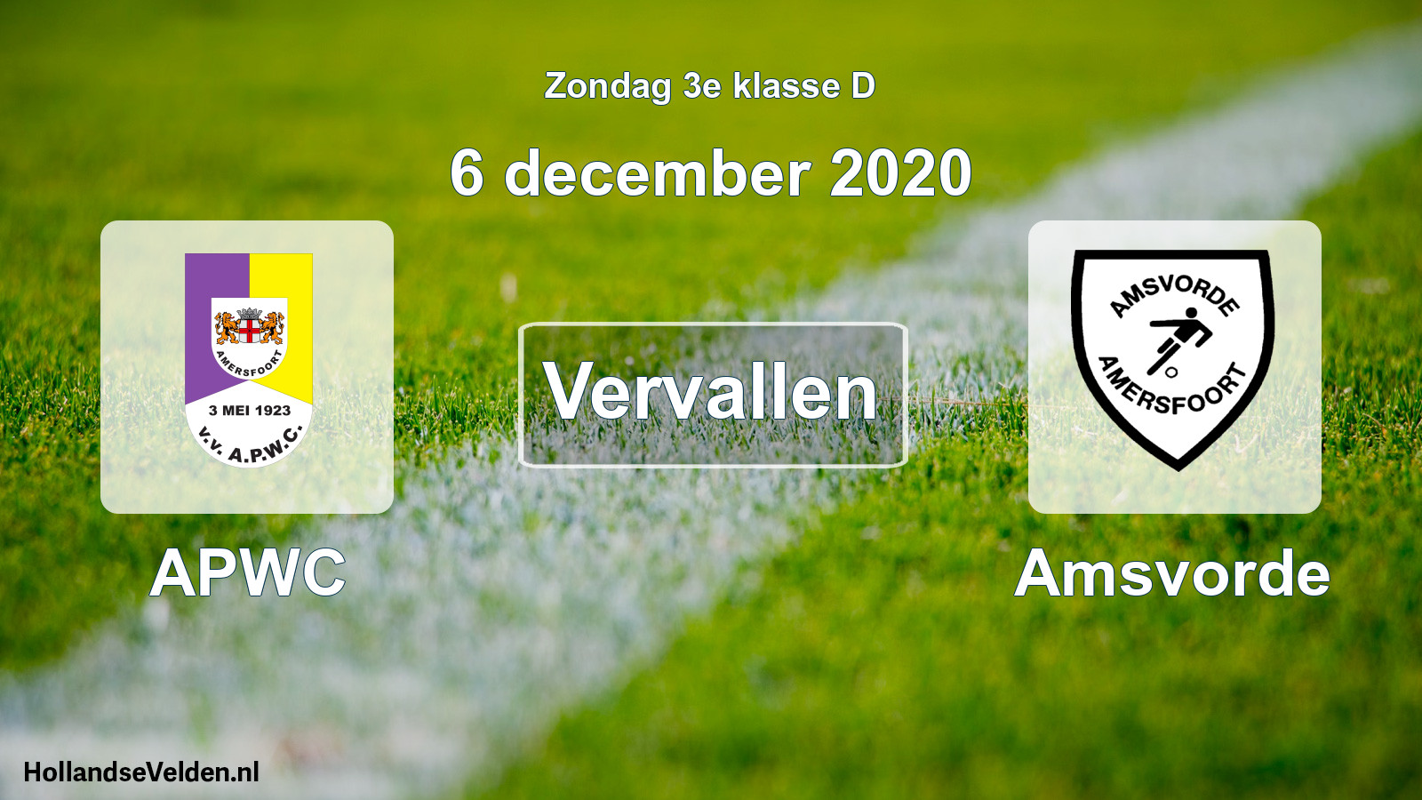 Scheduled Match: APWC - Amsvorde (6 December 2020)
