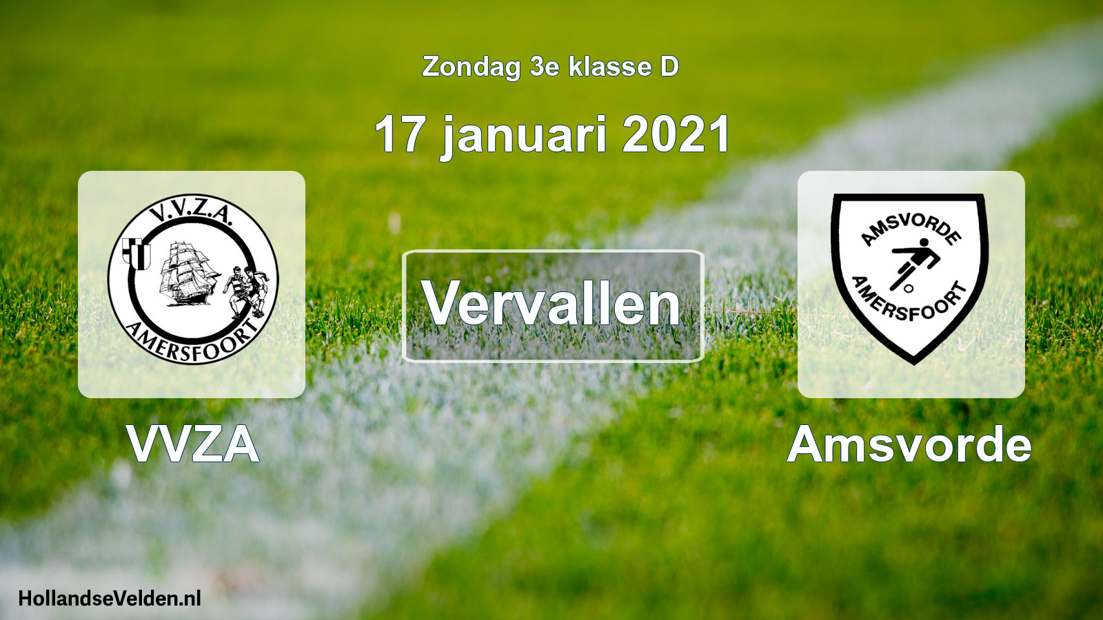 Scheduled Match: VVZA - Amsvorde (17 January 2021)
