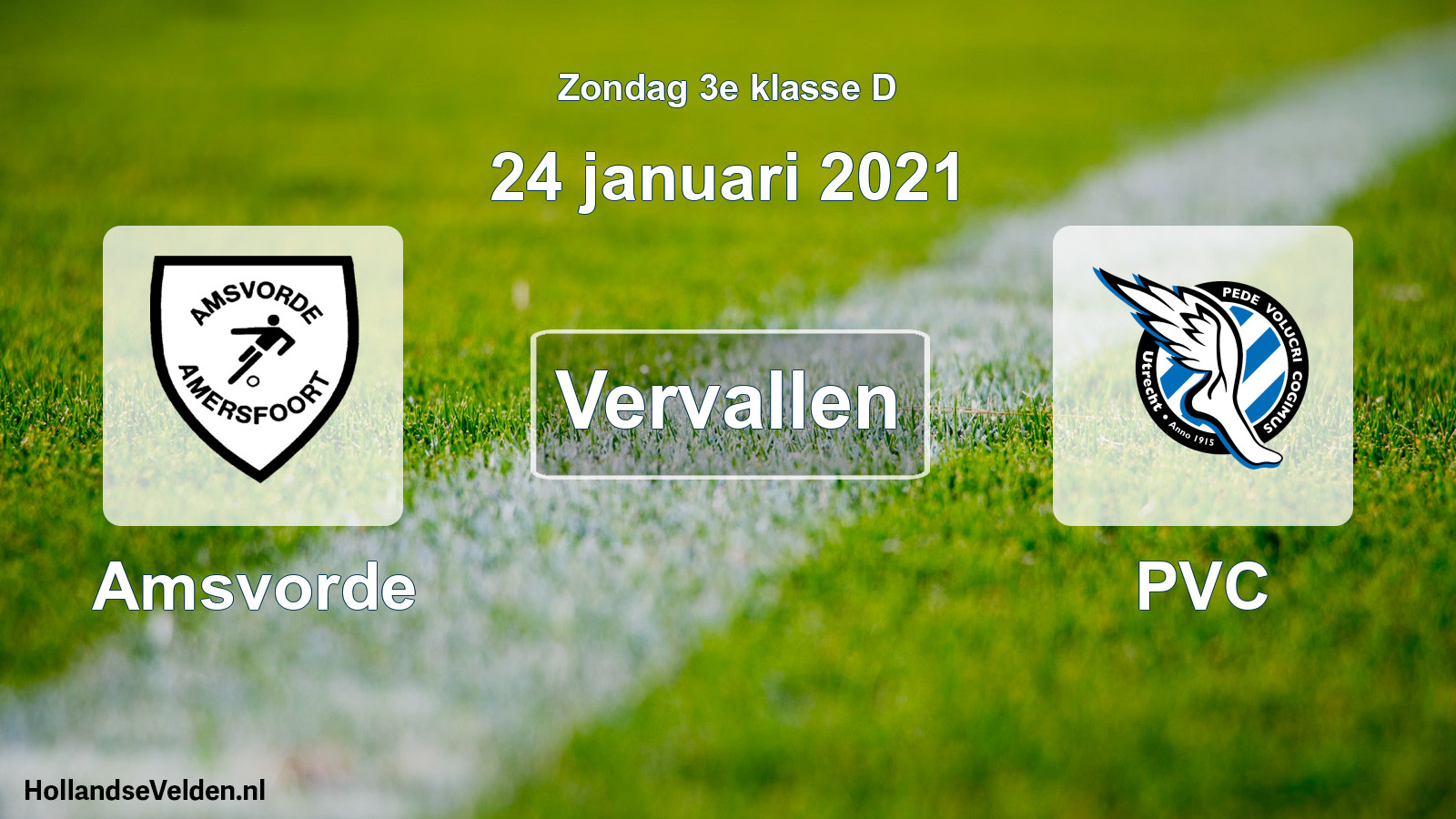 Scheduled Match: Amsvorde - PVC (24 January 2021)