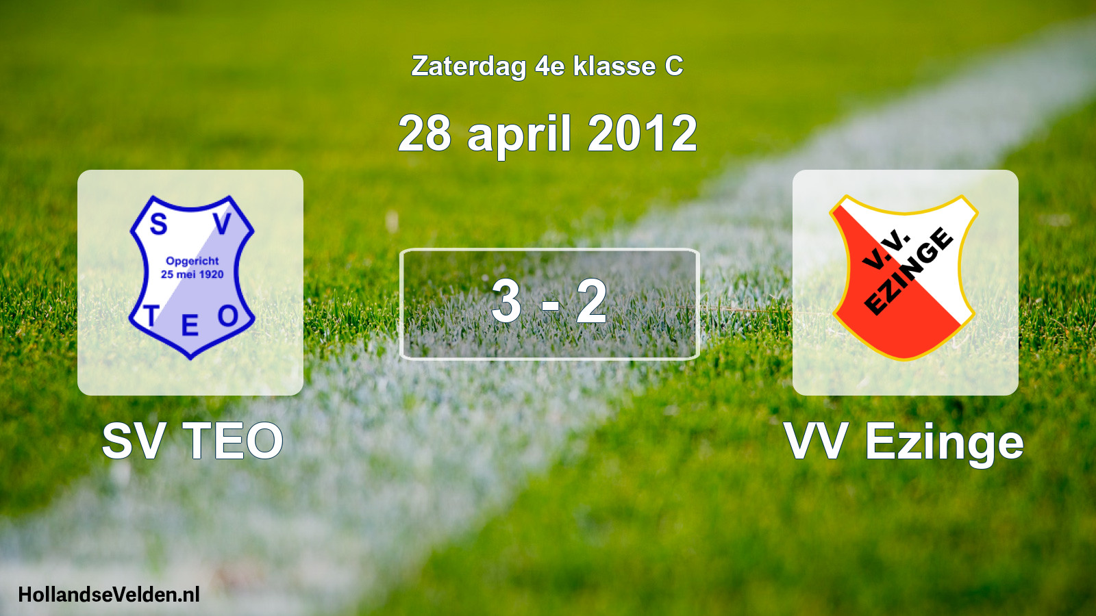 Total number of matches played: SV TEO - VV Ezinge 3 - 2 (28 April 2012)