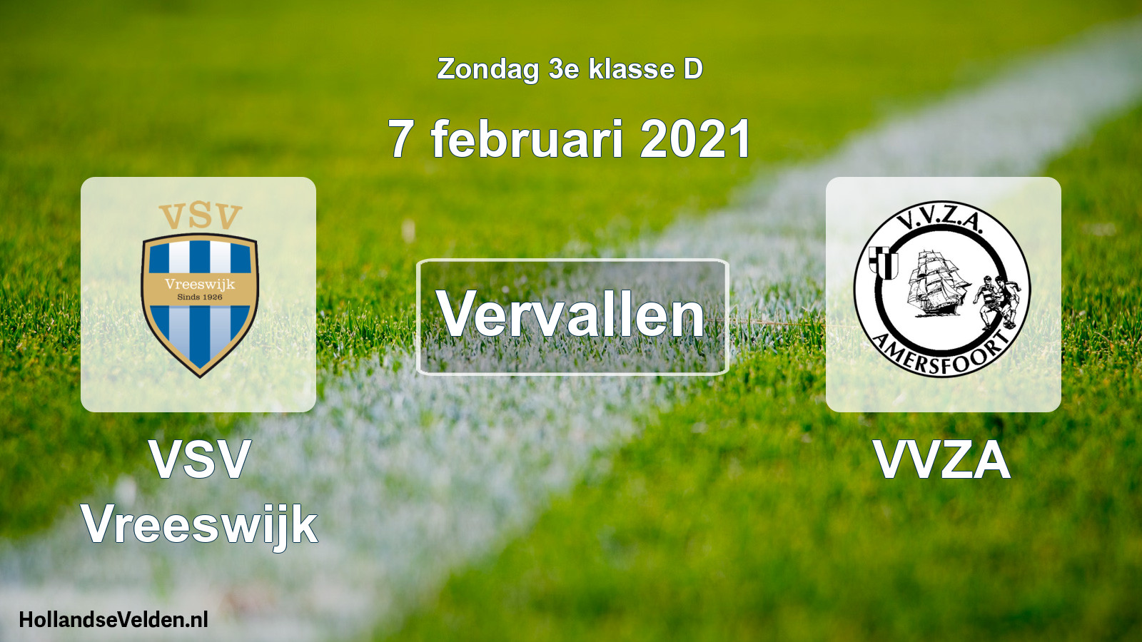 Scheduled Match: VSV Vreeswijk - VVZA (7 February 2021)