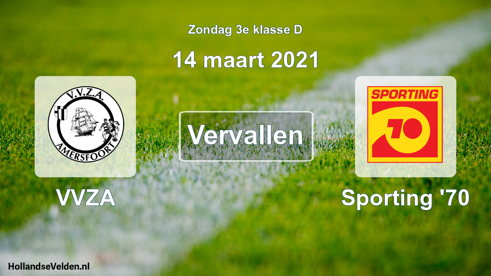 Scheduled Match: VVZA - Sporting '70 (14 March 2021)