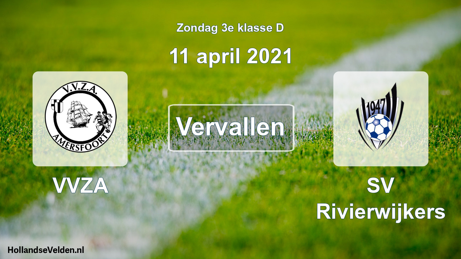 Scheduled Match: VVZA - SV Rivierwijkers (11 April 2021)