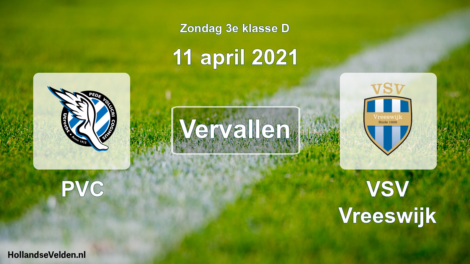Scheduled Match: PVC - VSV Vreeswijk (11 April 2021)