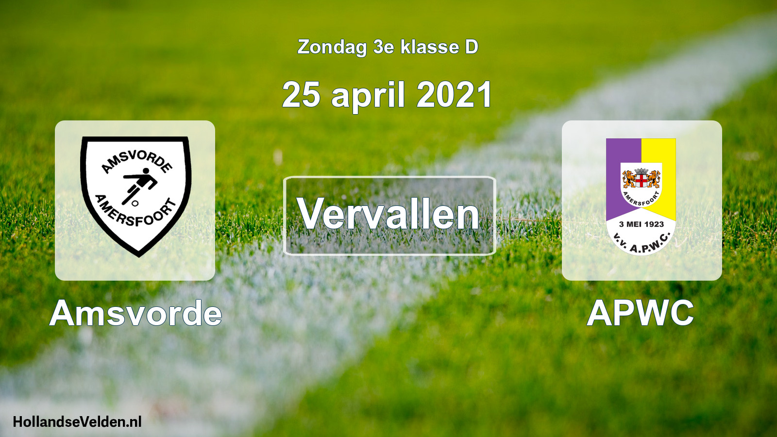Scheduled Match: Amsvorde - APWC (25 April 2021)