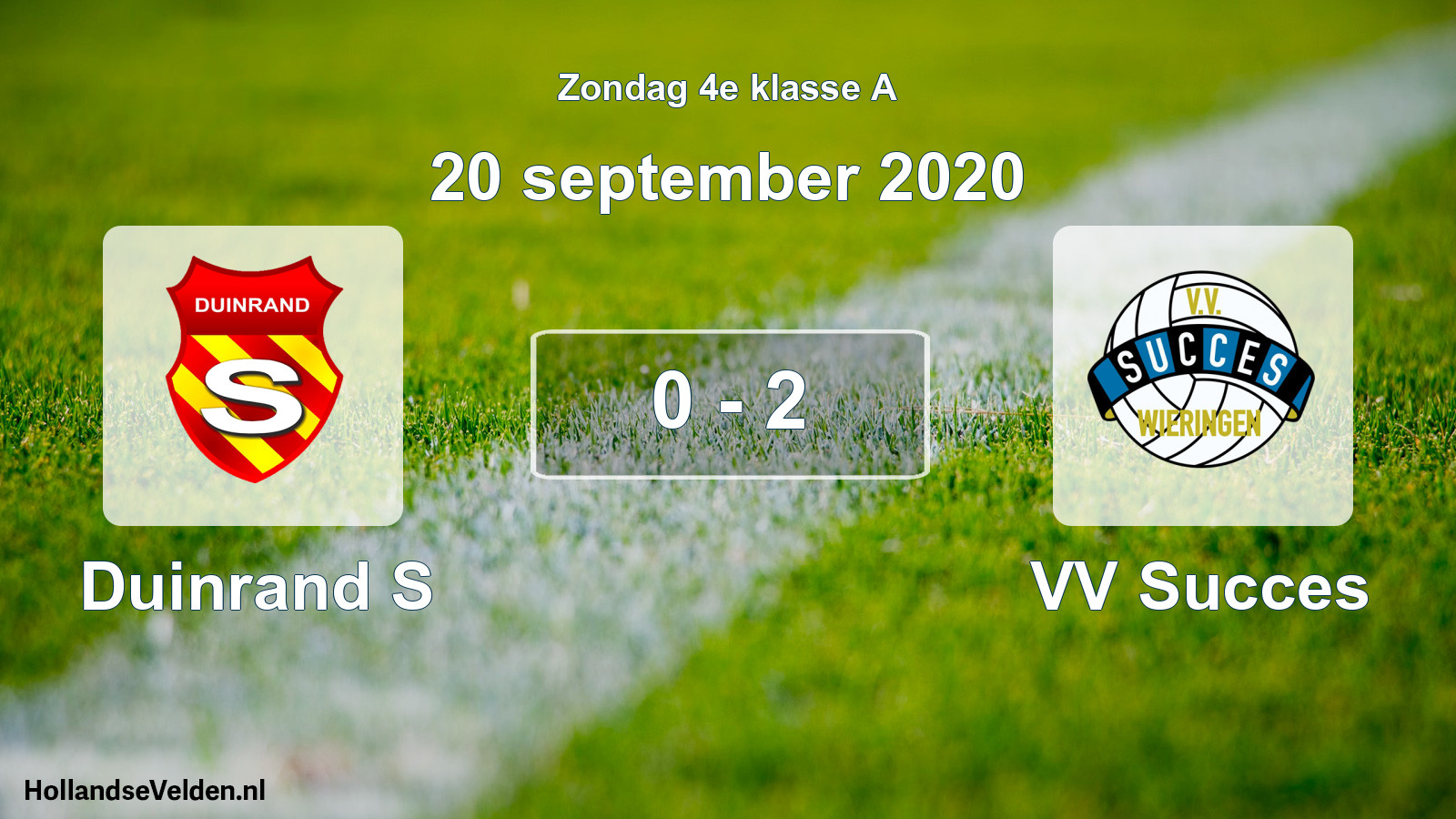 Total number of matches played: Duinrand S - VV Succes 0 - 2 (20 September 2020)