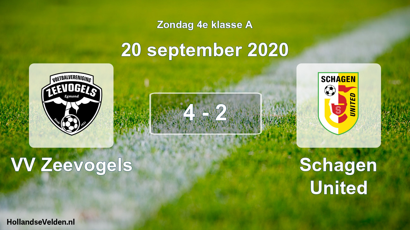 Total number of matches played: VV Zeevogels - Schagen United 4 - 2 (20 September 2020)
