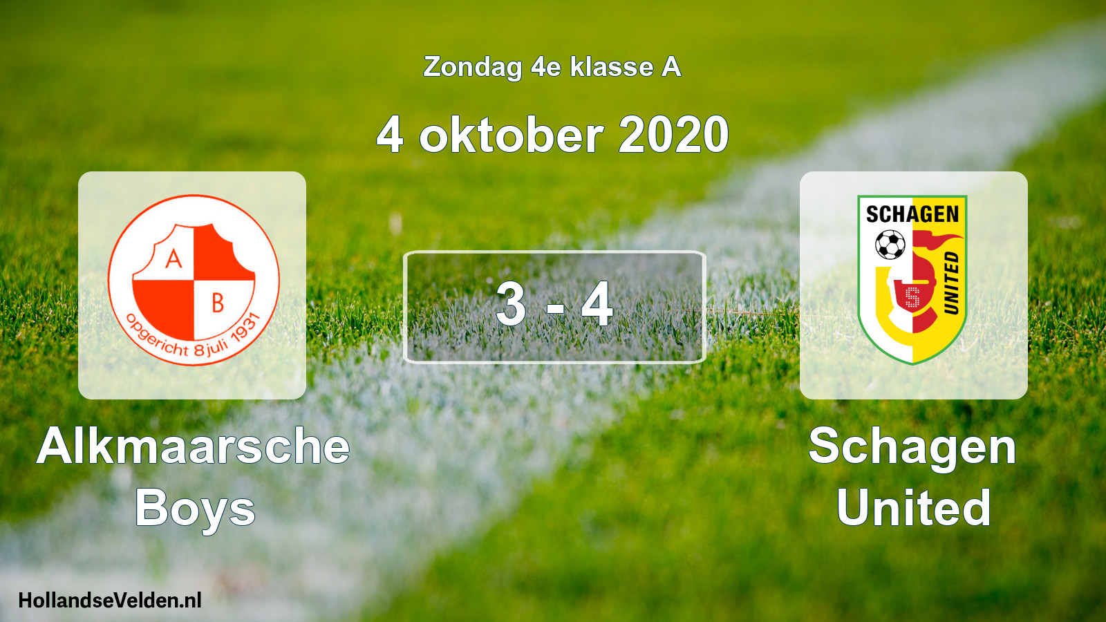 Total number of matches played: Alkmaarsche Boys - Schagen United 3 - 4 (4 October 2020)