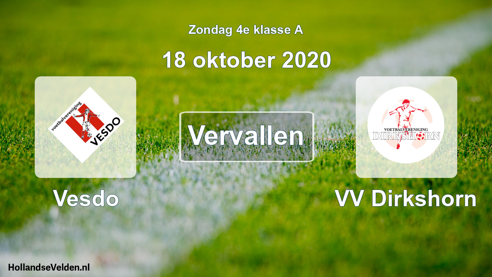 Scheduled Match: Vesdo - VV Dirkshorn (18 October 2020)