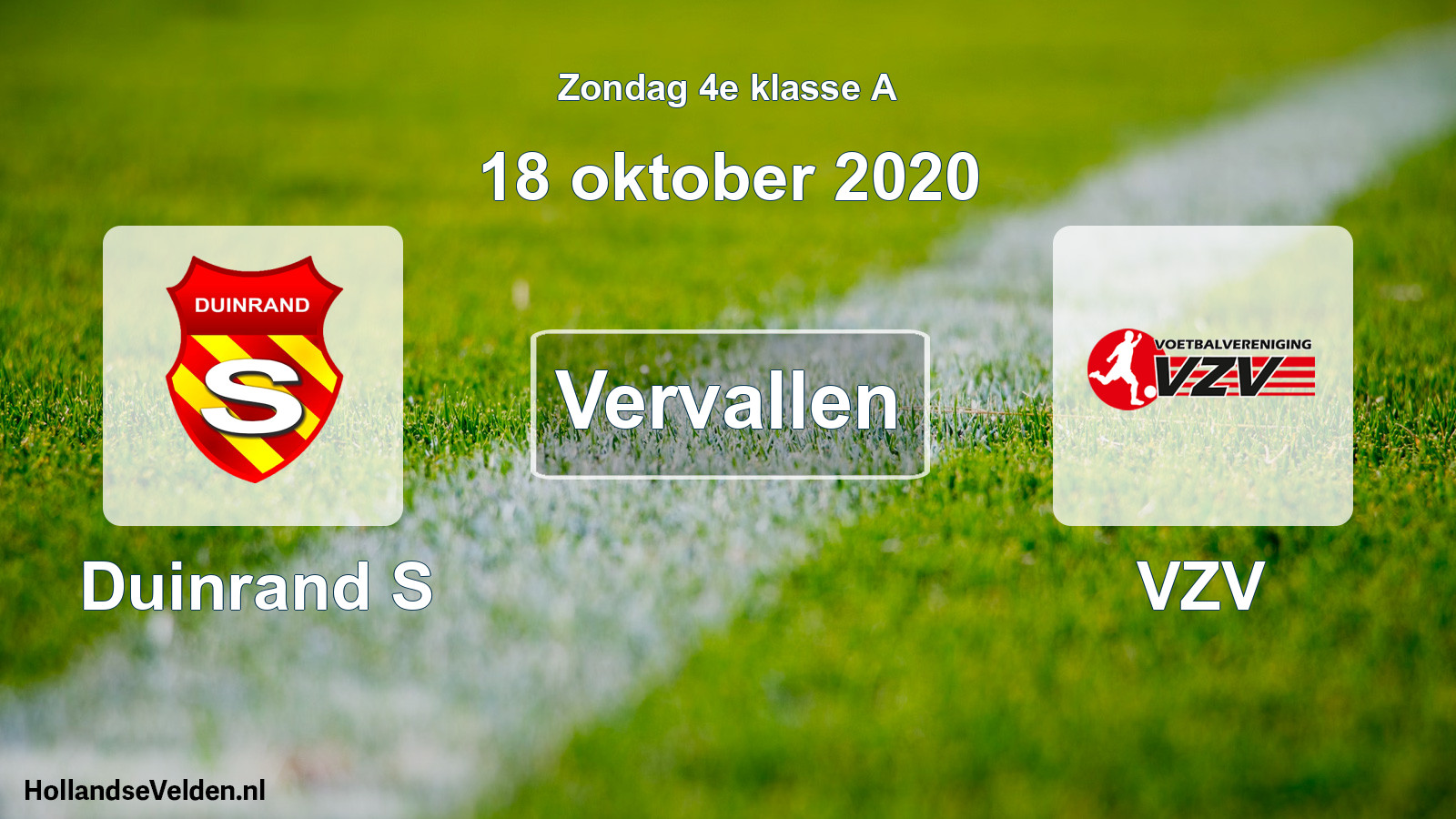 Scheduled Match: Duinrand S - VZV (18 October 2020)