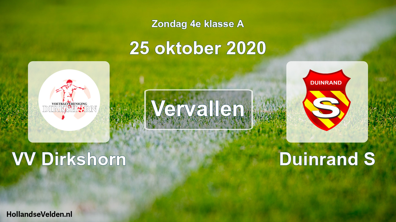 Scheduled Match: VV Dirkshorn - Duinrand S (25 October 2020)