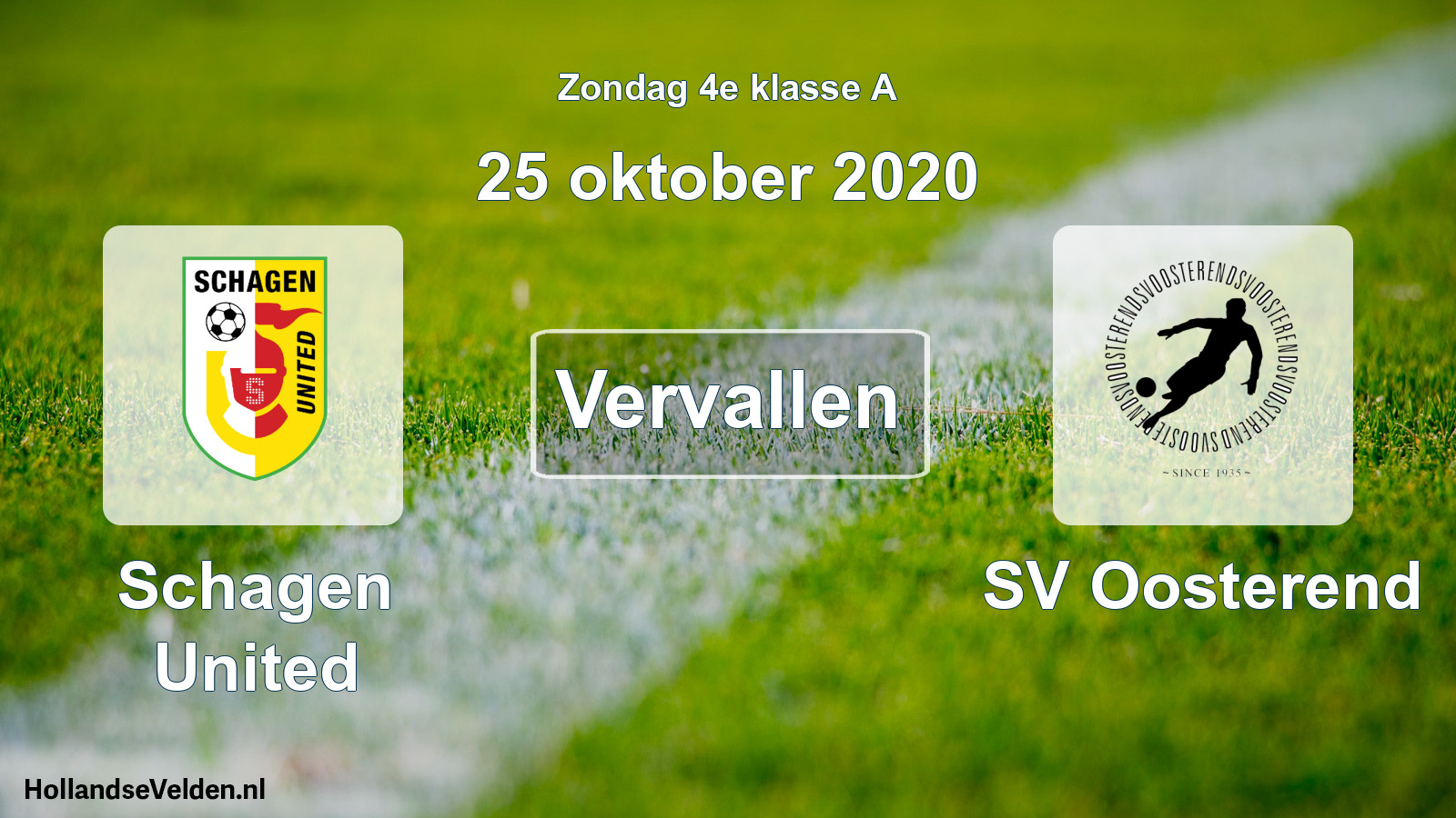 Scheduled Match: Schagen United - SV Oosterend (25 October 2020)